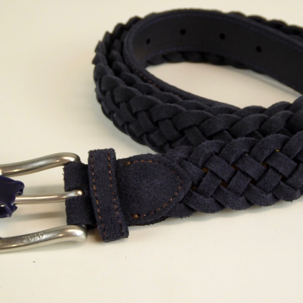 Polo Ralph Lauren Suede Braided Leather Belt NWT